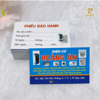 Mua là có quà: Thẻ Bảo hành điện thoại giấy c300 cán màng mờ in theo yêu cầu ktx9 cm cho khách xem mẫu trước