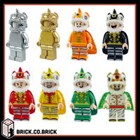 Múa Lân Sư Tử Mạ Bạc Mô Hình Lân Đỏ Lân Vàng Đồ Chơi Lắp Ráp   Và Nhân Vật Nhỏ Hàng Chất Lượng Cao BC1001-BC1012