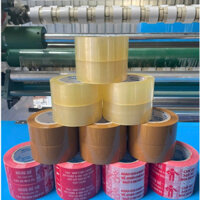 [Mua lẻ giá sỉ]  Combo 2 cây băng keo trong, đục 200yard | Kèm dao cắt băng keo | 1 cây nặng 1.6Kg, lõi 5mm