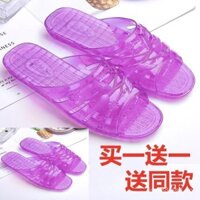 Mua một tặng một dép đi trong nhà, phòng tắm, chống mài mòn, đế mềm retro, không trượt, dép nhựa phẳng mùa hè cổ điển cho phụ nữ, thời gian giới hạn 0315 LGZO