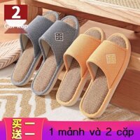 Mua Một Tặng Một Dép Lê Gai Dầu Nữ Mùa Xuân Hè Trong Nhà Bốn Mùa Dép Lê Đế Mềm Êm Ái Chống Trượt Gi