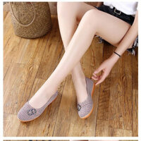 [Mua một tặng một / hai đôi] Giày nữ đế gân bò thông thường Giày mẹ đế phẳng kiểm tra phù hợp