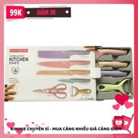 [MUA NHIỀU GIẢM GIÁ] [MÃ GIẢM KIMFAM5] Bộ 6 món dao nhà bếp tiện dụng bằng thép không gỉ Kitchen - MSP9282