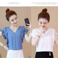 Mua Sắm Giảm Giá ÁO SƠ MI CỔ TIM PHỐI BÈO (M, L) - NH370K13