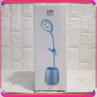 {MUA SẮM THẢ GA}  ĐÈN LED ĐỂ BÀN, BẢO VỆ MẮT TÍCH HỢP QUẠT, ỐNG ĐỂ BÚT Q1K0010  {GIA DUNG }