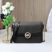 [Mua tại Mỹ] Túi đeo chéo Túi MICHAEL KORS Leida shouder bag màu đen size 23 da xước