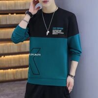Mùa Thu Cổ Tròn Dạo Phố Nam Dài Tay Áo Thun Hợp Thời Trang Thêu Chữ Thường Ngày Đại Học T Nam