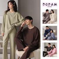 Mùa Thu Đông Cặp Đôi Bộ Đồ Ngủ Áo Chui Đầu Dài Tay Cotton Thoáng Khí Nam Nữ Vách Ngăn Xuân Thu Quần Áo Nhà