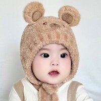 Mùa Thu Đông Cho Bé Mũ Bảo Vệ Tai Hoạt Hình Dễ Thương Bé Trai Bé Gái Mũ Đan Ấm Áp Bonnet Ngoài Trời Tập Đi Trẻ Em Mũ Chui Đầu Chống Gió