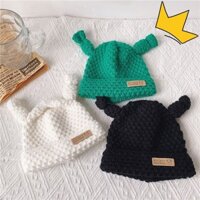 Mùa Thu Đông Cho Bé Mũ Dệt Kim Dễ Thương Phiên Bản Hàn Quốc Thời Trang Bé Trai Bé Gái Ấm Áp Bảo Vệ Tai