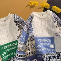 Mùa Thu Đông Lười Phong Cách Đỏ Mới Áo Len Nam Nữ Hợp Thời Trang Thương Hiệu Cặp Đôi Rời Đan Áo Len Áo Khoác