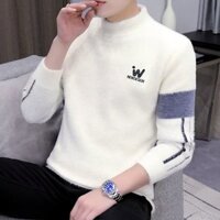 Mùa Thu Đông Nửa Cổ Rùa Áo Len Lông Cừu Nam Hợp Thời Trang Thường Ngày Phù Hợp Với Áo Len Dệt Kim Dày Top Nam m-3xl