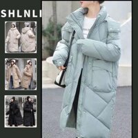 Mùa Thu Đông Thường Ngày Cơ Bản Rời Áo Khoác Cotton Nữ Phong Cách Hàn Quốc Có Mũ Trùm Đầu Đứng Cổ Màu Trơn Ấm Áp Áo Khoác