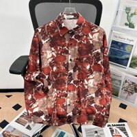 Mùa thu mới dáng rộng phiên bản Hàn Quốc của tranh sơn dầu thời trang họa tiết hoa Thái retro xu hướng Hawaii đi biển nam áo sơ mi dài tay thường ngày
