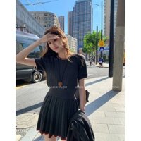 Mùa thu mới Kitty Academy ~ Thiết kế thời trang áo len đan + chân váy xếp ly bộ ba món trẻ trung cho phụ nữ áo khoác ngoài AKYU