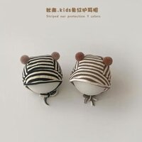 Mùa Thu Phong Cách Hàn Quốc Sọc Mũ Bé Thu Đông Chống Gió Mũ Bảo Vệ Tai Bé Tháng Tuổi Sơ Sinh Mũ Cho Bé