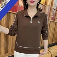 Mùa Thu Rời Áo Sơ Mi POLO Dài Tay Áo Nữ Trung Niên Người Cao Tuổi Quần Áo Mẹ Kích Thước Lớn Bao Bụng Ôm Hơn Nhìn Chui Đầu Top20250220