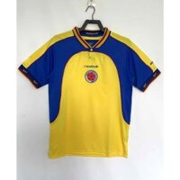Mùa trò chơi 2001 Đội tuyển quốc gia Colombia Áo ngắn tay Retro Sân nhà Áo bóng đá màu vàng