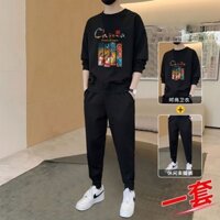 Mùa Xuân 2025 Mùa Thu Thường Ngày Phù Hợp Với Thể Thao Nam Mỏng Lông Cừu Áo Học Sinh Chạy Bộ Hợp Thời Trang Rời Hai Mảnh Phù Hợp Với V4WI