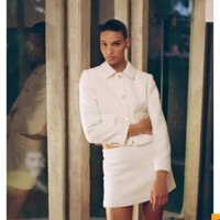 Mùa Xuân 2025 Phong Cách Mới Cao Cấp Đính Hạt Da Len Thời Trang Hiện Đại Ve Áo Áo Khoác Áo2133104