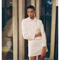 Mùa Xuân 2025 Phong Cách Mới Cao Cấp Đính Hạt Da Len Thời Trang Hiện Đại Ve Áo Áo Khoác Áo2133104