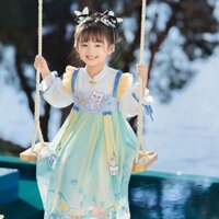 Mùa Xuân Hanfu Trẻ Em Bé Gái Hanfu Bé Bé Trẻ Em Cổ Tóc Giả Mặc Elsa Đầm Công Chúa Phù Hợp Với Trẻ Em 1.12