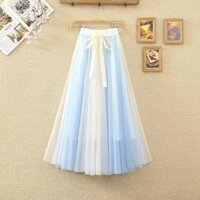 Mùa Xuân Hè 2025 Mỏng Hơn Nhìn Hai Màu Khâu Cổ Tích Pettiskirt Giữa Chiều Dài Gạc Váy Chữ a Phong Cách Chanel20250402