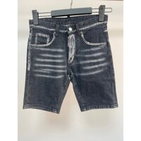 Mùa Xuân Hè 2025 Phong Cách Mới DSQUARED2 Quần Jean Quần Short D2 Crop Quần Hợp Thời Trang Nam Rửa Frayed Patch Thêu Slim-fit Micro-elastic Denim Quần Short Nam