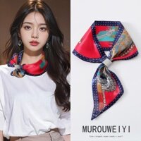 Mùa xuân khăn lụa nhỏ sọc dài và mùa thu mỏng khí trang trang trí lười biếng xỏ lỗ khoan tai khăn c