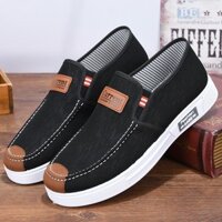 Mùa Xuân Mùa Hè Cũ Bắc Kinh Giày Vải Nam Thoáng Khí Giày Nam Chống Trơn Trượt Giày Vải Nam Slip-on Giày Đi Làm Nam