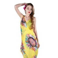 Mùa Xuân Mùa Hè Khăn Đi Biển Váy Voan Lụa Khăn Chống Nắng Hoa Hướng Dương Sling Váy