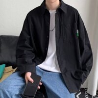 Mùa Xuân Phiên Bản Hàn Quốc Màu Trơn Áo Sơ Mi Nam Ins Rời Đa Năng Áo Sơ Mi Mũi Nhọn Cổ Tối Giản Áo Sơ Mi Dành Cho Nam