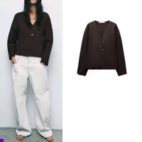 Mùa Xuân Sản Phẩm Mới Nữ Cổ Retro Dệt Kim Đôi Cardigan Đơn Giản Phù Hợp Với Cổ Chữ V Dài @ 4192144