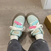 Mùa Xuân Thu Bên Ngoài Mặc Retro Sinh Viên Giày Thể Thao Phong Cách Trung Hoa Thấp Phối Ren Bạc Hà Xanh Bánh Mì Giày Nữ ZSN