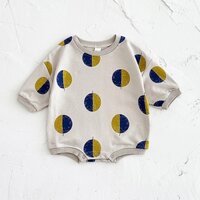 Mùa Xuân Thu Cho Bé Jumpsuit Chấm Bi In Áo Sơ Mi Dài Tay Bé Trai Bé Gái Áo Liền Quần Thường Ngày