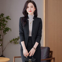 Mùa Xuân Thu Chuyên Nghiệp Mặc Nữ Phù Hợp Với OL Slim-fit Phù Hợp Với Công Sở Nữ Trang Phục Phỏng Vấn Bàn Làm Việc Phía Trước