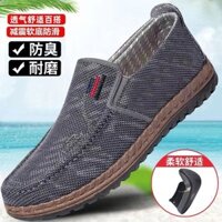Mùa Xuân Thu Đế Mềm Thoáng Khí Giày Vải Cao Cấp Chống Trơn Trượt Giày Nam Slip-On Cũ Bắc Kinh Đế Mềm Giày Thường Ngày