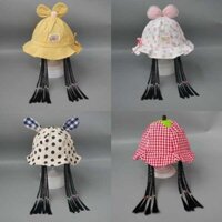 Mùa Xuân Thu Đông Cho Bé Mũ Vải Cotton Phong Cách Bé Gái Hoa Trẻ Sơ Sinh Trẻ Em Xô Chống Nắng Chống Nắng Bím Mũ Nồi