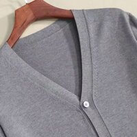 Mùa Xuân Thu Len Cardigan Nam Cổ Chữ v Mỏng Áo Len Rộng Áo Khoác Size Lớn Thường Ngày Dệt Kim Hợp Thời Trang Mặc Ngoài