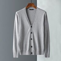 Mùa Xuân Thu Len Cardigan Nam Cổ Chữ V Áo Len Dài Tay Rời Áo Len Ngoài Kích Thước Lớn Thanh Niên Áo Khoác Nam Cừu