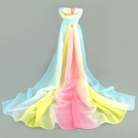 Mùa Xuân Thu Phiên Bản Hàn Quốc Màu Gradient Nữ Nhiều Màu Sắc Gạc Khăn Trang Trí Mùa Hè Tất Cả Trận Đấu Chống Nắng Mỏng Dài Khăn Voan Lụa S