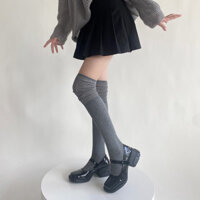 Mùa Xuân Và Mùa Thu Mới Tất Quá Đầu Gối Tất Dài Cho Trẻ Em Mẫu Mùa Thu Và Mùa Đông Khâu Xoắn Cọc Cọc Tất Đầu Gối Giày Ca