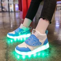 Mùa xuân và thu trẻ em giày phát sáng USB có thể sạc lại cho nam nữ với đèn LED nhấp nháy hoạt hình nhiều màu sắc triều