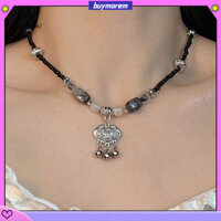 Muam Hanfu Phụ Kiện Vòng Cổ Vintage Phong Cách Trung Quốc Đính Hạt Vòng Cổ Choker Cho May Mắn Và An Toàn Có Thể Điều Chỉnh Chiều Dài Trang Sức Dân Tộc Có Hoa Trang Trí Hanfu Cho Nữ