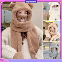 Muam Mũ Chống Gió Che Mặt Khăn Cho Trượt Băng Bảo Vệ Tai Nữ Mặt Ấm Tay Hoạt Hình Động Vật