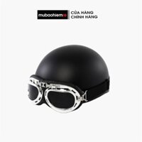 [MUBA10KDO giảm 10K] Mũ bảo hiểm nửa đầu chính hãng nhiều màu kèm kính UV, kính phi công, nón bảo hiểm 1 phần 2 freesize
