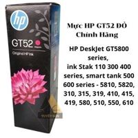 Mực in HP GT52 M0H55AA ĐỎ Chính Hãng - HP series GT5800 100 200 300 500 600 700                         &nbsp(&nbspHP DeskJet GT5810 GT5820 ink Stank 115 310 315 319 410 415 416 419 510 515 580 610 615 Smart Tank 210 500 520 670 720 750 790&nbsp)