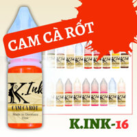 Mực phun xăm CAM CÀ RỐT, Bám Nhanh, Bong Đậm, chất mực nước Hữu Cơ sánh đặc chính hãng từ Đức