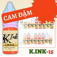 Mực phun xăm CAM ĐẬM, Bám Nhanh, Bong Đậm, chất mực nước Hữu Cơ sánh đặc chính hãng từ Đức