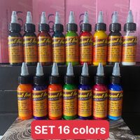 mực tập set 16 mầu ( xăm trên da giả)